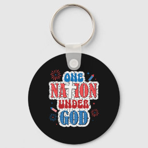 Eine Nation unter Gott Patriotic 4. Juli Schlüsselanhänger