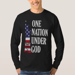 Eine Nation unter Gott Patriotischer Amerikaner T-Shirt