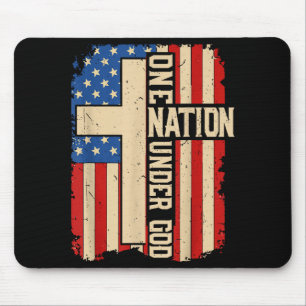 Eine Nation unter Gott Patriotischer christlicher  Mousepad