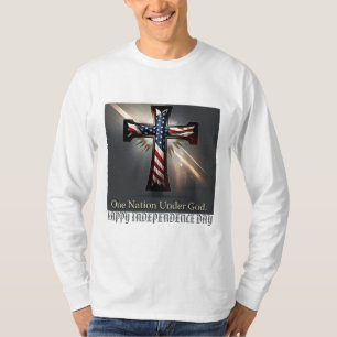 Eine Nation unter Gott: Patriotisches Kreuz Angewo T-Shirt