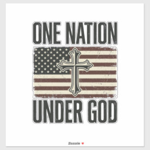 Eine Nation unter Gott patriotisches Kreuz Aufkleber
