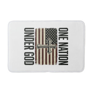 Eine Nation unter Gott patriotisches Kreuz Badematte