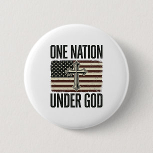 Eine Nation unter Gott patriotisches Kreuz Button
