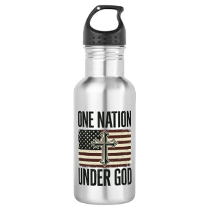 Eine Nation unter Gott patriotisches Kreuz Edelstahlflasche
