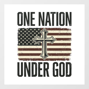 Eine Nation unter Gott patriotisches Kreuz Fensteraufkleber