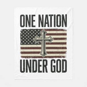 Eine Nation unter Gott patriotisches Kreuz Fleecedecke