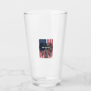 Eine Nation unter Gott patriotisches Kreuz Flügel Glas