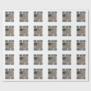 Eine Nation unter Gott patriotisches Kreuz Geschenkpapier