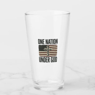 Eine Nation unter Gott patriotisches Kreuz Glas