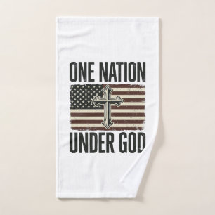 Eine Nation unter Gott patriotisches Kreuz Handtuch