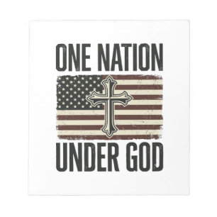 Eine Nation unter Gott patriotisches Kreuz Notizblock
