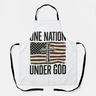 Eine Nation unter Gott patriotisches Kreuz Schürze