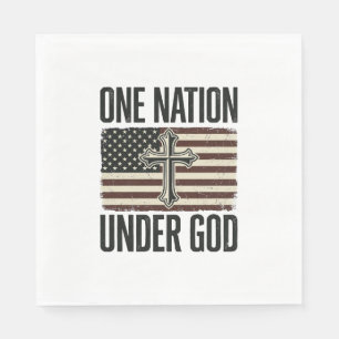 Eine Nation unter Gott patriotisches Kreuz Serviette