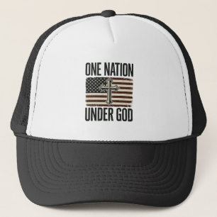 Eine Nation unter Gott patriotisches Kreuz Truckerkappe