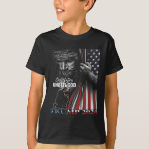Eine Nation unter Gott Trump 2024 Gottes amerikani T-Shirt