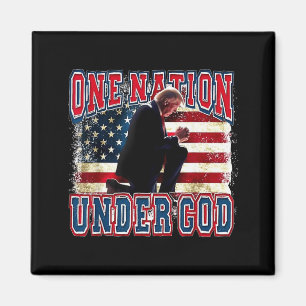 Eine Nation unter Gott Trump betet Jesus USA-Flagg Magnet