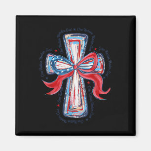 Eine Nation unter Gott US-Flagge 4. Juli Patriotis Magnet