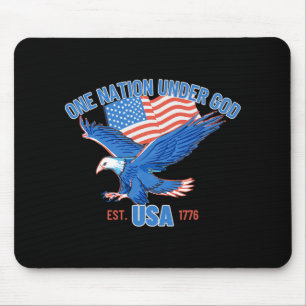 Eine Nation unter Gott USA-Flagge 4. Juli EST 1776 Mousepad