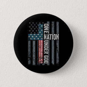 Eine Nation unter Gott - USA Kreuzflagge Christlic Button