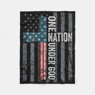 Eine Nation unter Gott - USA-Kreuzflagge Christlic Fleecedecke