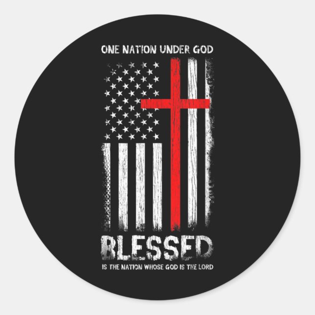 Eine Nation unter Gott USA Patriot Veteran Runder Aufkleber (Vorderseite)