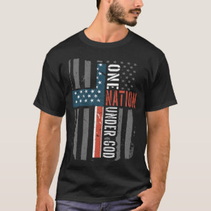 Eine Nation unter Gottes amerikanischer Flagge Jes T-Shirt