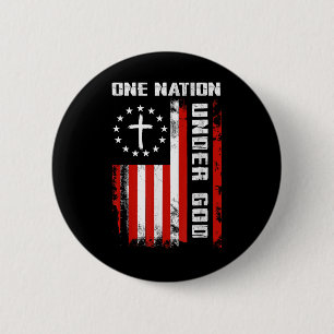 Eine Nation unter Gottes amerikanischer Flagge Kre Button