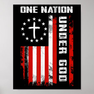 Eine Nation unter Gottes amerikanischer Flagge Kre Poster