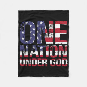 Eine Nation unter Gottes Flag 4. Juli Patriotic Ch Fleecedecke