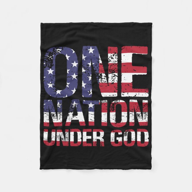 Eine Nation unter Gottes Flag 4. Juli Patriotic Ch Fleecedecke (Vorderseite)