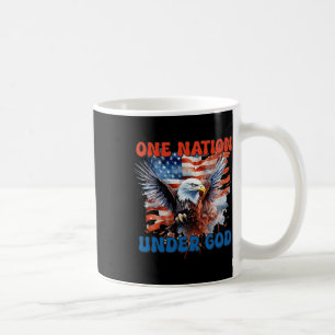 Eine Nation unter Gottes Flag 4. Juli Patriotic Ch Kaffeetasse