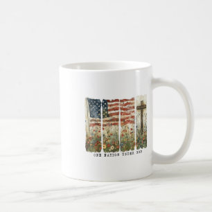 Eine Nation unter Gottes Flag 4. Juli Patriotic Ch Kaffeetasse