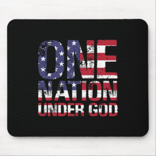 Eine Nation unter Gottes Flag 4. Juli Patriotic Ch Mousepad