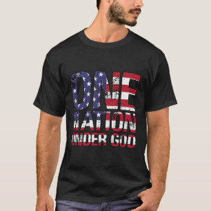 Eine Nation unter Gottes Flag 4. Juli Patriotic Ch T-Shirt