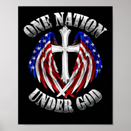 Eine Nation unter Gottes Glaube durchquert US-Flag Poster