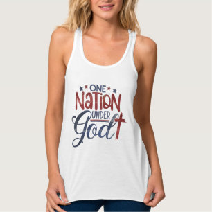 Eine Nation unter Gottes Rotes und Blaues Kreuz Ty Tank Top