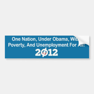 Eine Nation, unter Obama, mit Armut und Unempl Autoaufkleber