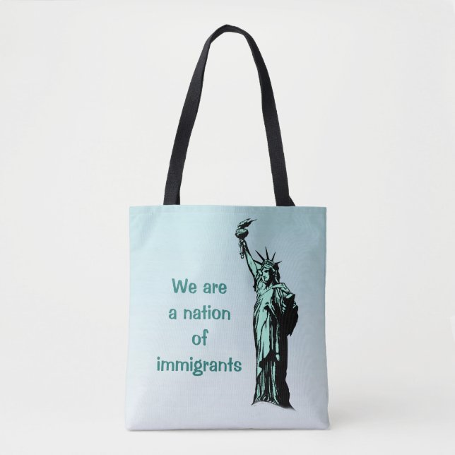 Eine Nation von Immigranten Blue Tote Bag Tasche (Vorderseite)