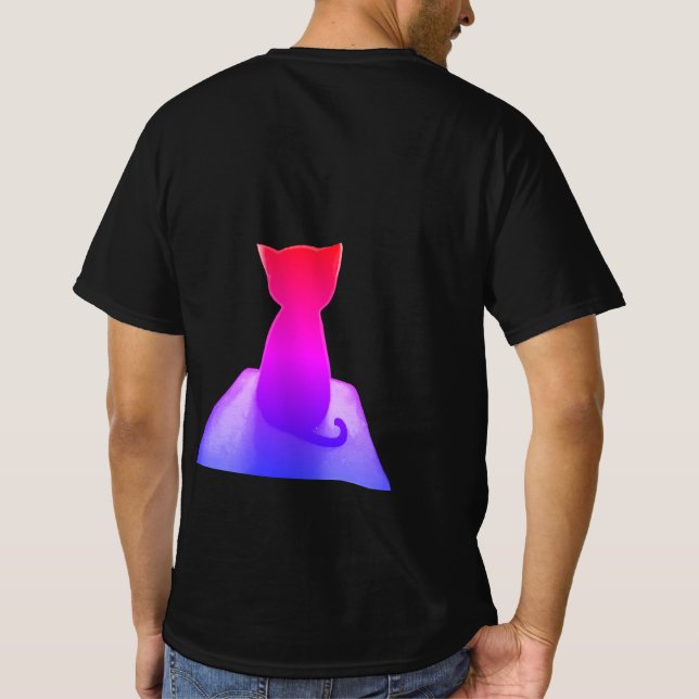Eine Neonkatze ist hinten T-Shirt (Rückseite)