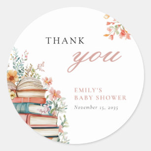 Eine neue Etappe Florales Babyshower Runder Aufkleber