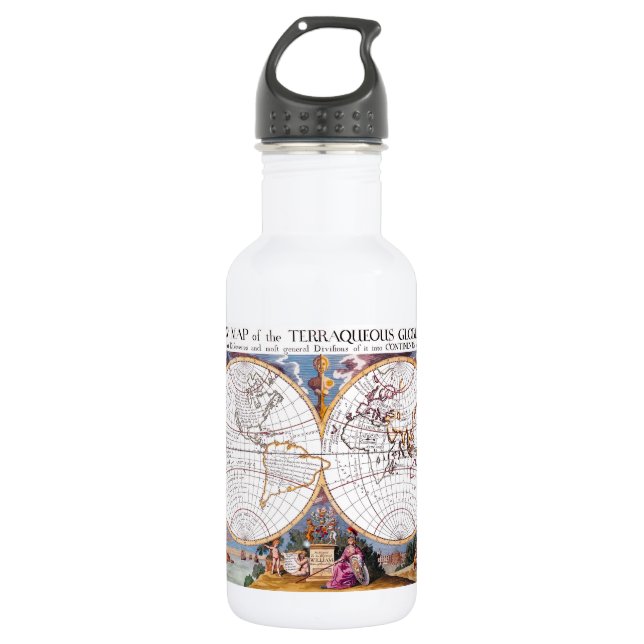 Eine neue Karte der Erdbebenflasche Trinkflasche (Vorderseite)