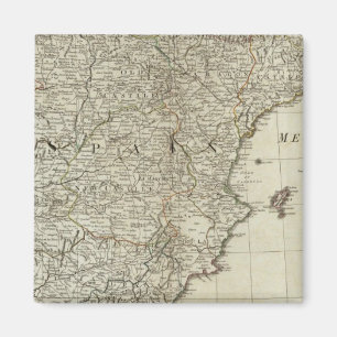 Eine neue Karte der Königreich Spanien und Portug Magnet