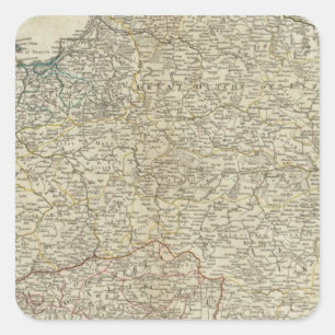 Eine neue Karte des Königreiches von Polen Quadratischer Aufkleber