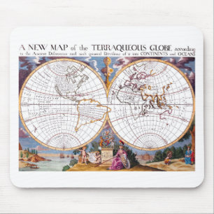 Eine neue Karte des terraquetischen Globe-Mousepad Mousepad