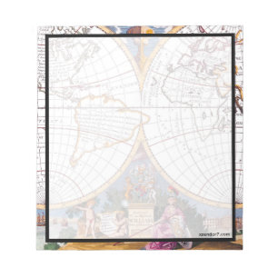 Eine neue Karte des terraquetischen Globe-Notepads Notizblock