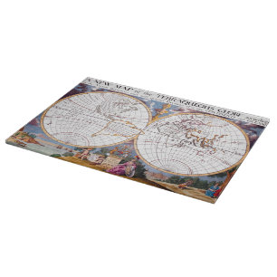 Eine neue Karte des Terraqueus Globe Cutting Board Schneidebrett