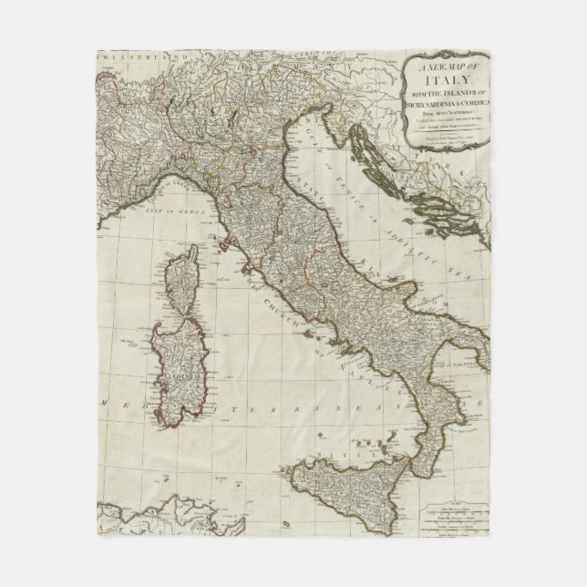 Eine neue Karte von Italien mit den Inseln von Fleecedecke (Vorderseite)
