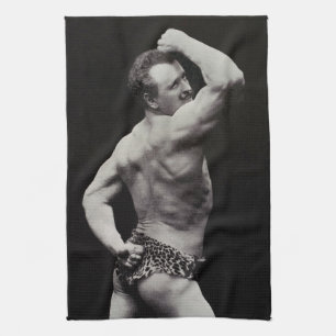 Eine neue Pose von StrongMen Eugen Sandow Bodybuil Geschirrtuch