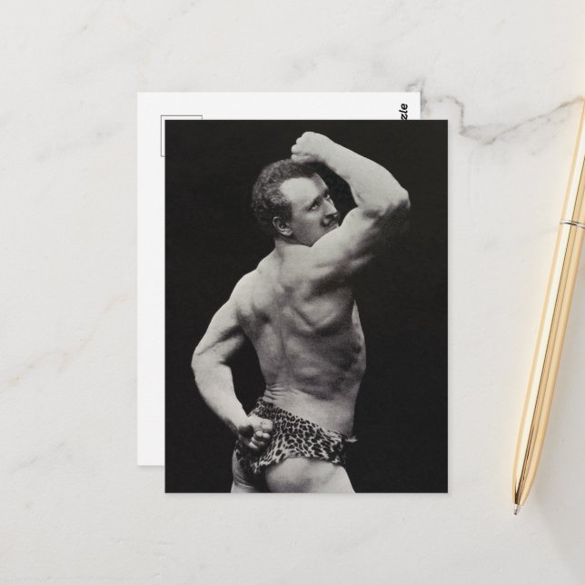 Eine neue Pose von StrongMen Eugen Sandow Bodybuil Postkarte (Vorderseite/Rückseite Beispiel)