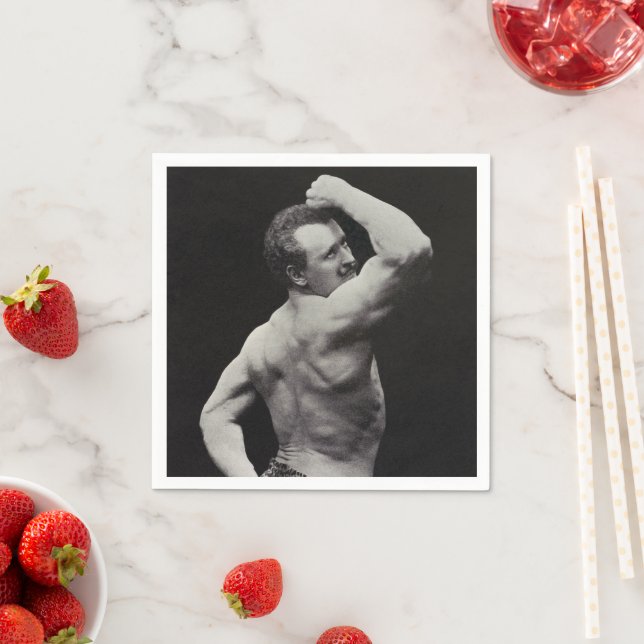 Eine neue Pose von StrongMen Eugen Sandow Bodybuil Serviette (Beispiel)